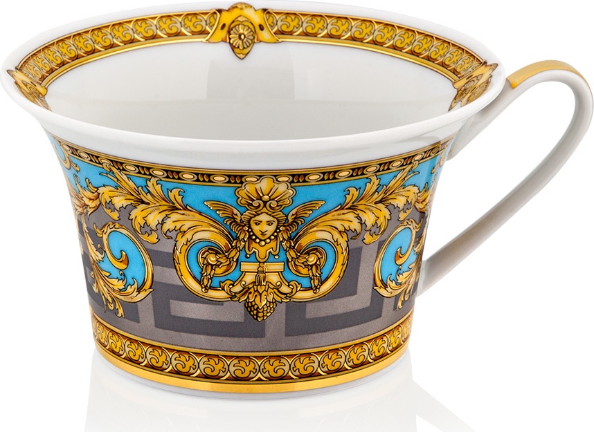 10582039 Rosenthal Versace Чашка чайная с блюдцем Rosenthal Versace Престиж Гала 220мл, фарфор, голубая Фарфор 