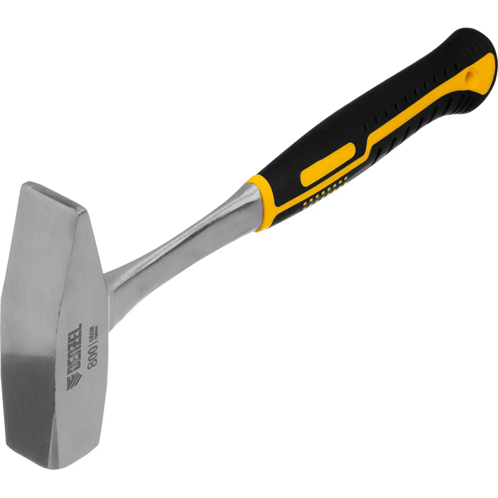 Молоток слесарный DENZEL с прорезиненной рукояткой 800 г 89365363 STLM-0839472