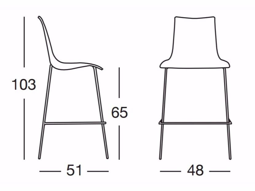 Высокий стул из поликарбоната S-CAB Zebra ARCH-00074290 - Вид №2