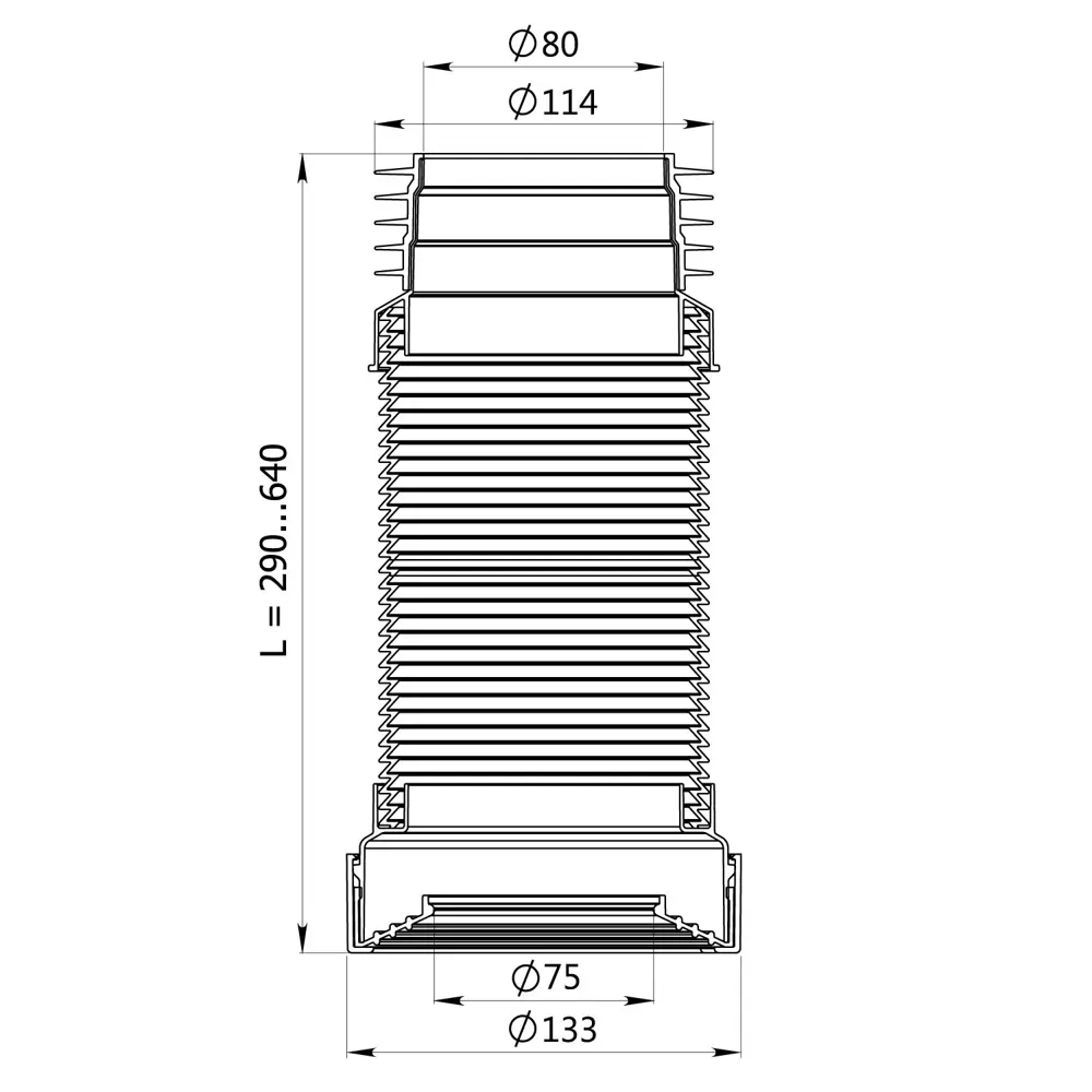 Гофрированная труба MONLID для подключения унитаза с армированием 89415938 STLM-1568940 - Вид №3