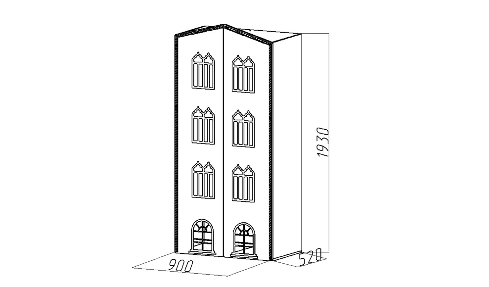 Шкаф двухдверный детский "Венеция-2" МАНДАРИН ВЕНЕЦИЯ 178677 Желтый Santreyd - Вид №6
