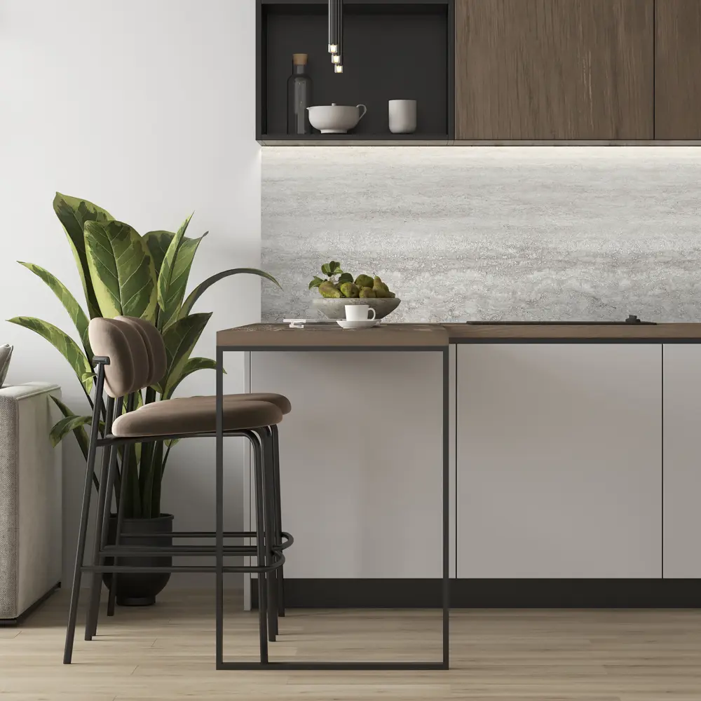 Стеновая панель Alumoart Travertine Roman Grey 51.1.3 240x60x0.4 см алюминий цвет бежевый 89379592 STLM-2023299  - Вид №3