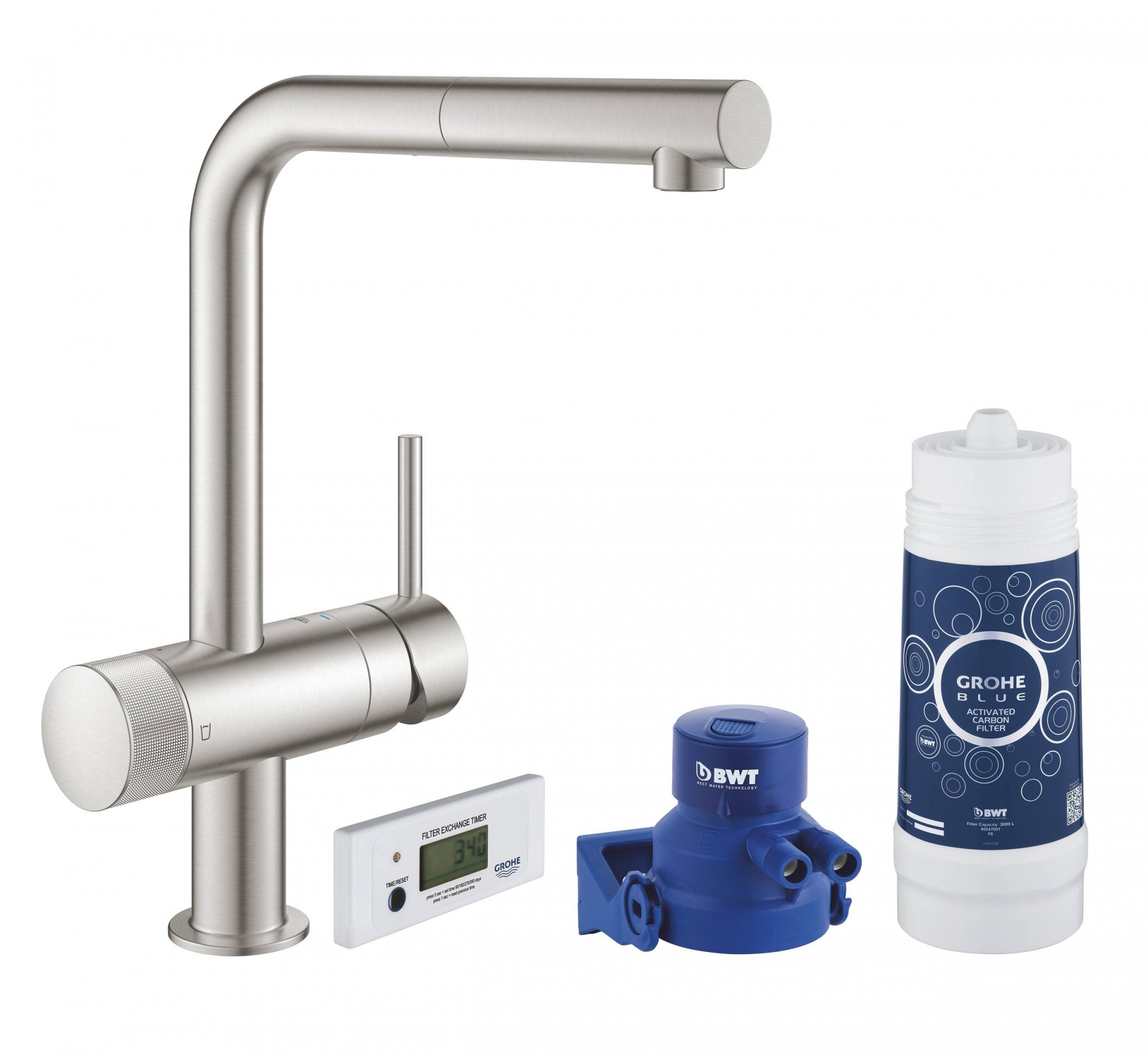 Смеситель для кухни GROHE Blue Pure Minta, суперсталь (30382DC0)