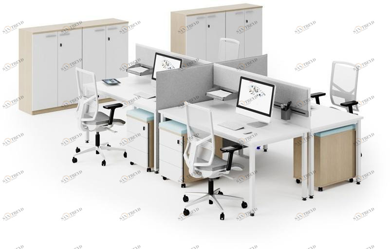 FURNIKO Несколько рабочих станций с разделительными панелями P-square sun-id-1495707