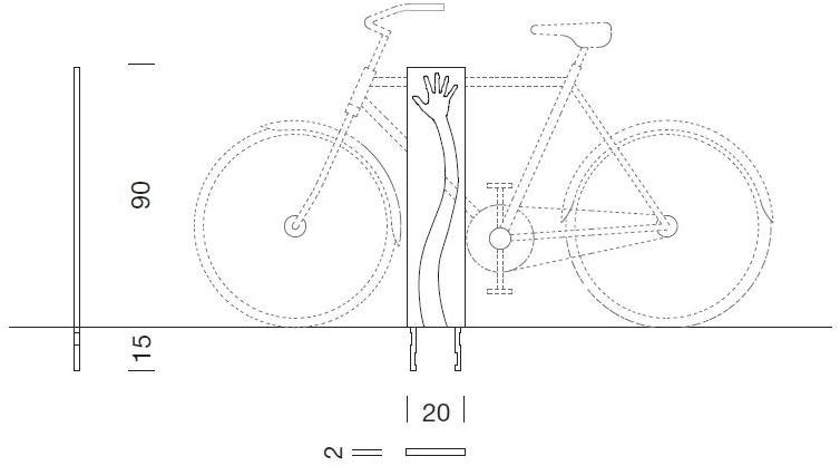 URBIDERMIS Крепление для велосипедов Corten ™ Táctil sun-id-1492269 - Вид №2
