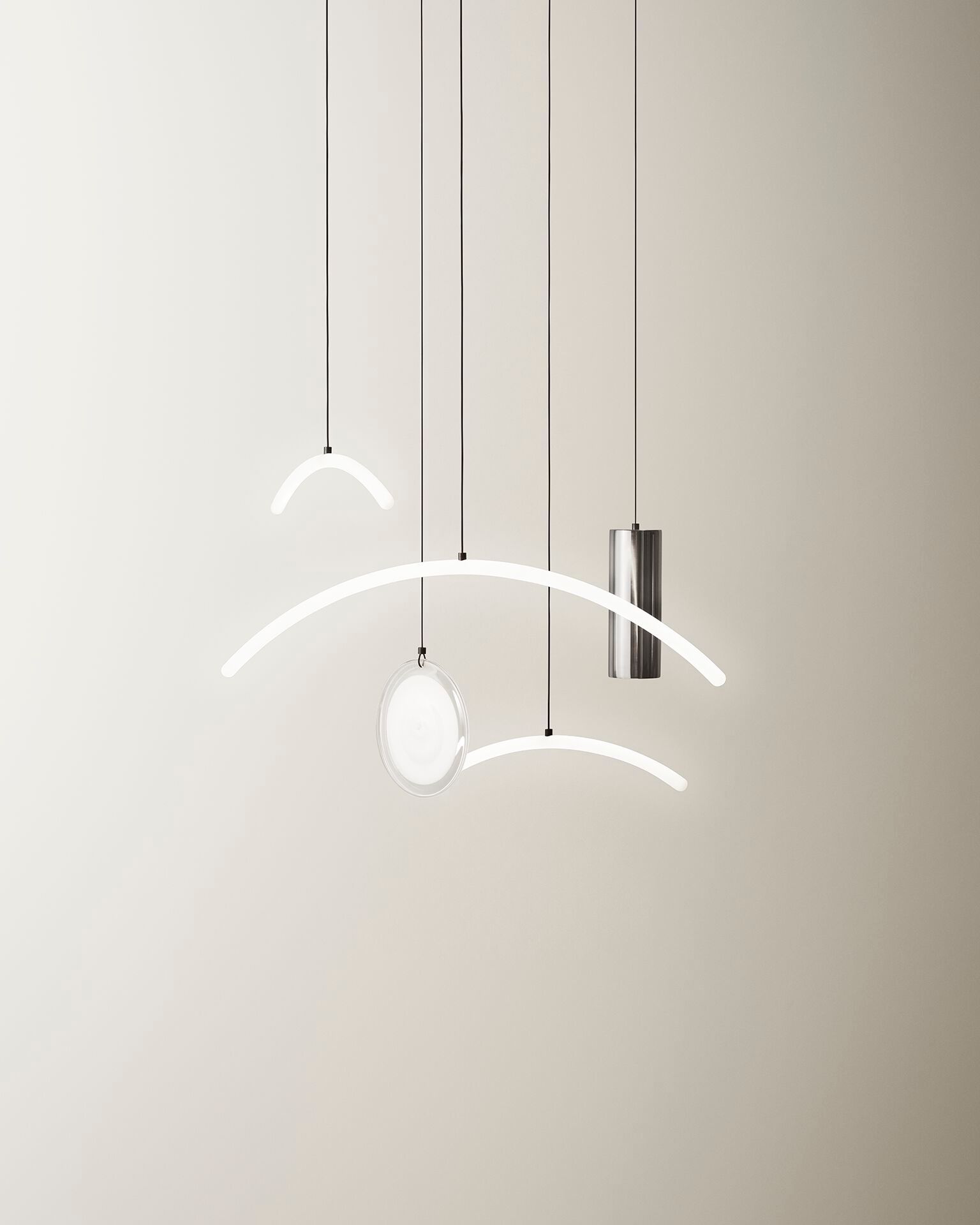 Стеклянный и стальной светодиодный подвесной светильник Pholc DREAM CATCHER ARCH-00107364 - Вид №10