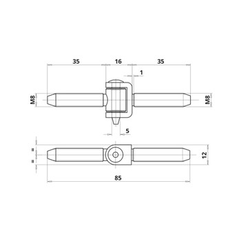 Abloy M8x35 12 JHO kompl петля ASSA ABLOY LK01-690