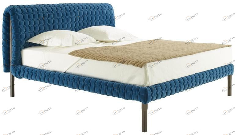 Ligne Roset Двуспальная кровать из ткани с мягким изголовьем Ruché sun-id-1368458