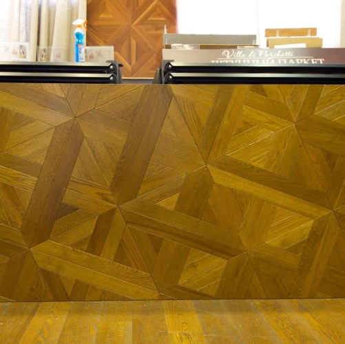 Модульный паркет Marco Ferutti Linea Linea Коньяк Дуб с брашью (Текстурированная) 405х405 мм 2600600028 - Вид №8