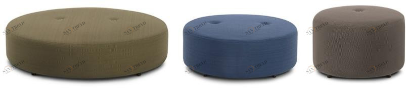 RODA Круглый садовый пуф из ткани Double sun-id-1364612