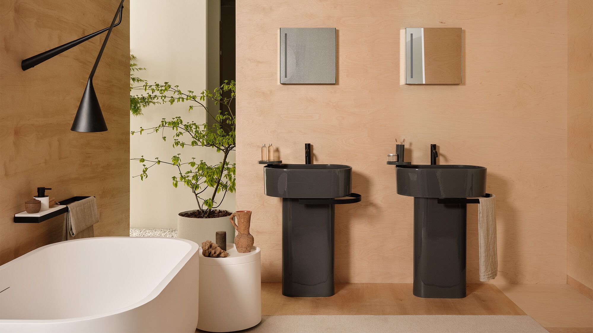 Керамическая овальная отдельно стоящая раковина с держателем для полотенец Ceramica Cielo Otis ARCH-00115648 - Вид №2