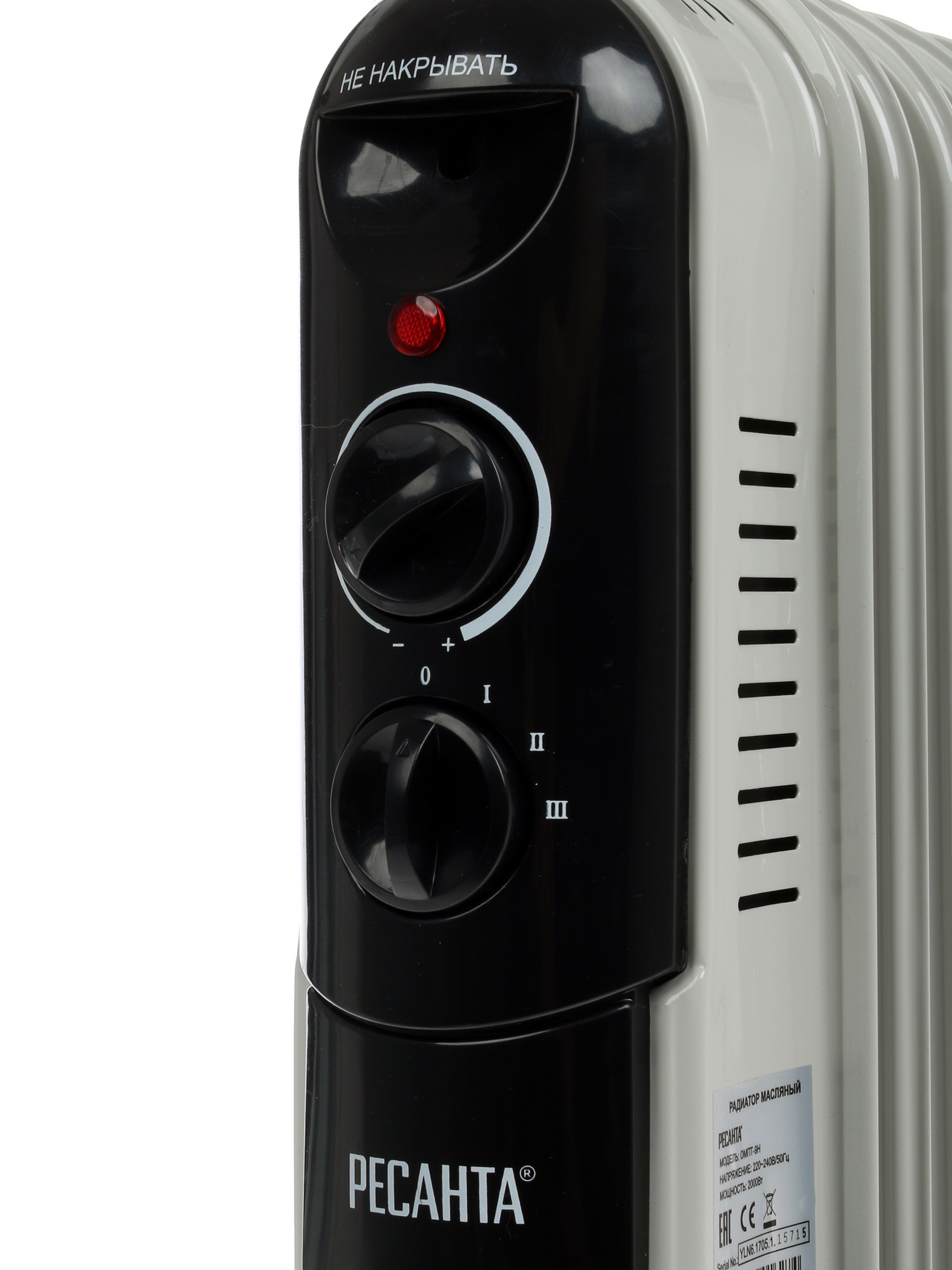 1076917 Масляный обогреватель Ресанта ОМПТ-9Н белый STDN-0129491 - Вид №3