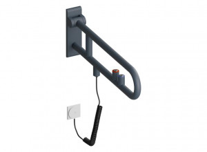 801.50B725 Складная опорная рейка, электронная версия, смыв/функциональная кнопка HEWI Edition matt | Polyamid