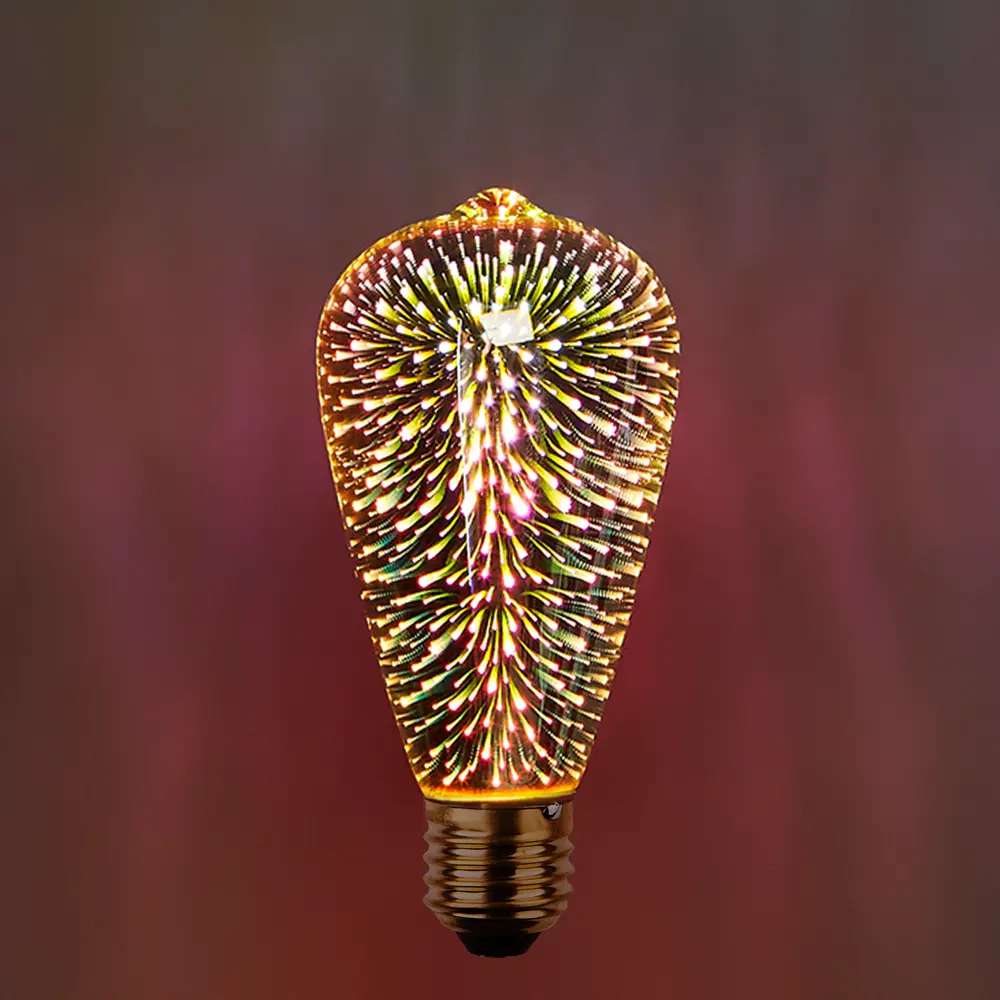 Декоративная филаментная лампа Voltega ST64 3D 3Вт E27 ретро-стиль 89345983 STLM-0924607