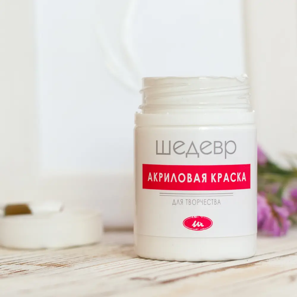 Акриловая краска ШЕДЕВР для творчества и декора - белая глянцевая 60 г 82240936 STLM-0022848