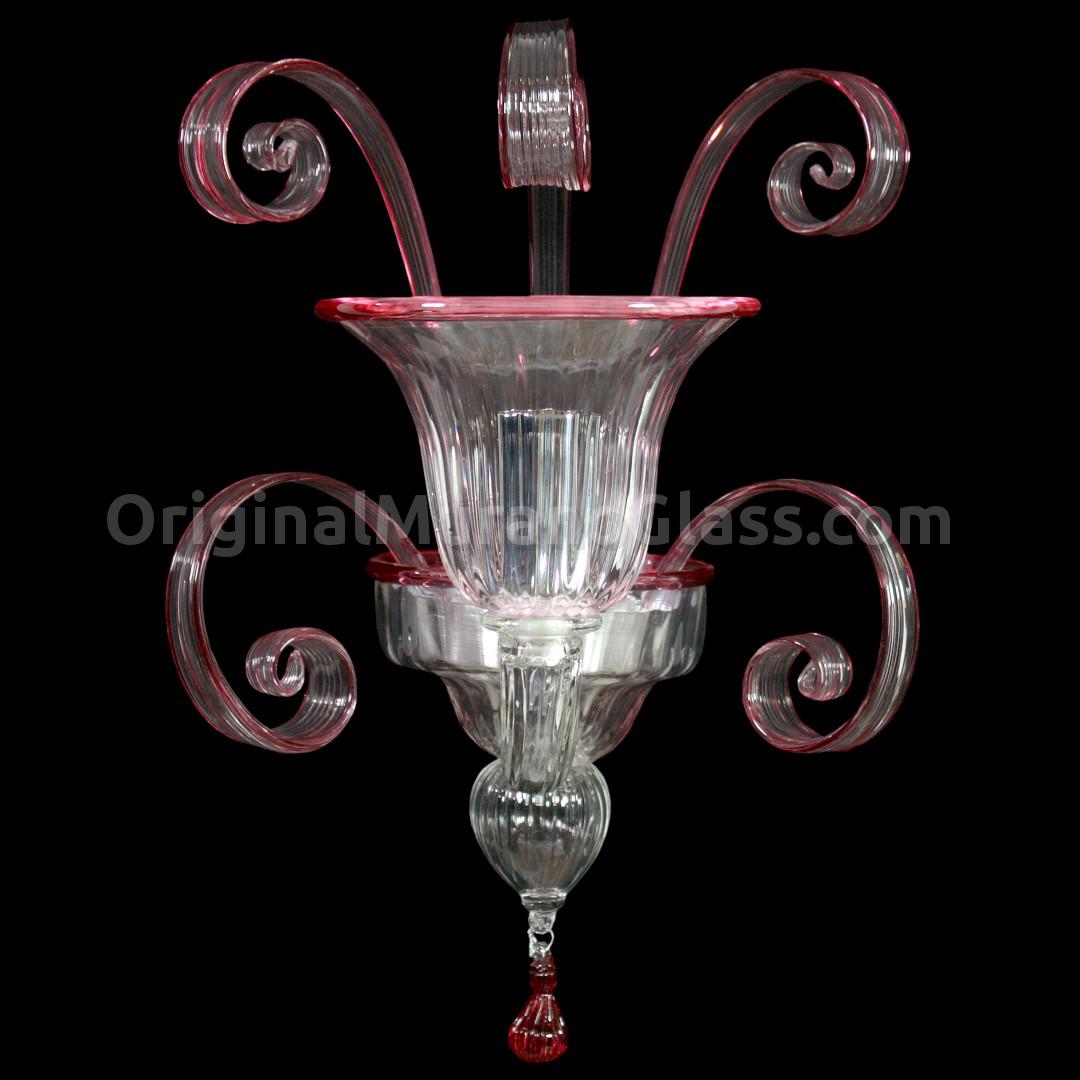 1270 ORIGINALMURANOGLASS Настенный светильник Бра Фоскари Рубиновый - Пастораль - муранское стекло OMG 25 см  - Вид №1