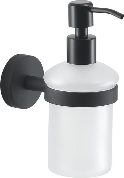 2381(14) Gedy G-Eros, настенный стеклянный дозатор, цвет черный матовый