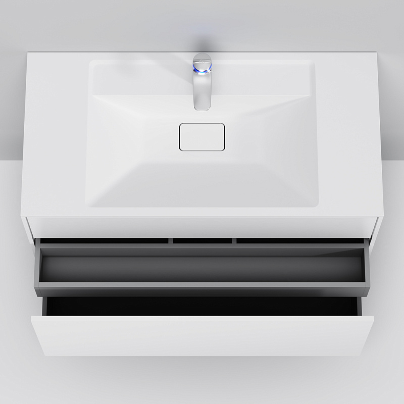 M50AFHX1003WM INSPIRE V2.0 База под раковину подвесная 100 см 3 ящика push-to-open белый матов AM.PM Inspire 2.0  - Вид №3