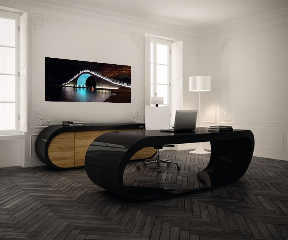 Фотокартина 60х31 см "Лунный мост" PANKOVSKY STUDIO ПЛАСТИФИКАЦИЯ 015922 Голубой;коричневый;черный  - Вид №1