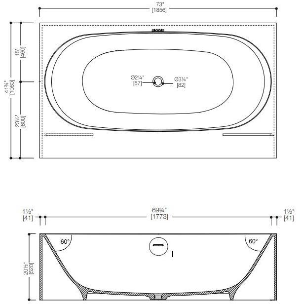Blu Bathworks® Отдельностоящая ванна синего цвета ∙ stone ™ Amanpuri Bt6600 - Вид №2