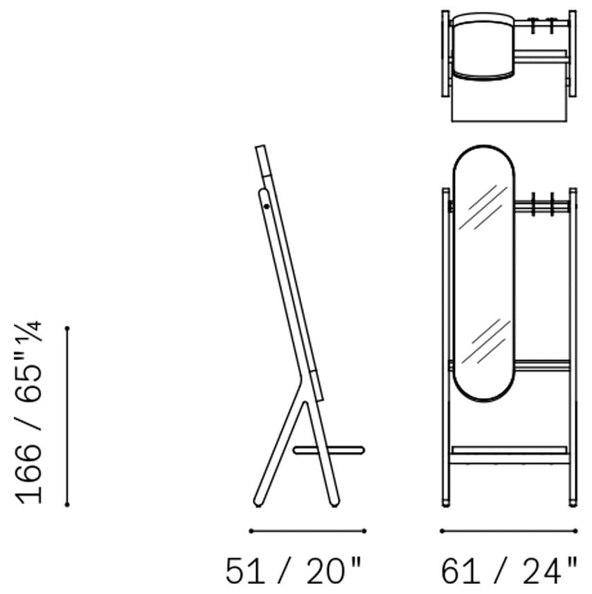 Овальное напольное зеркало Poltrona Frau коллекция-мебель и аксессуары ARCH-00056836 - Вид №3