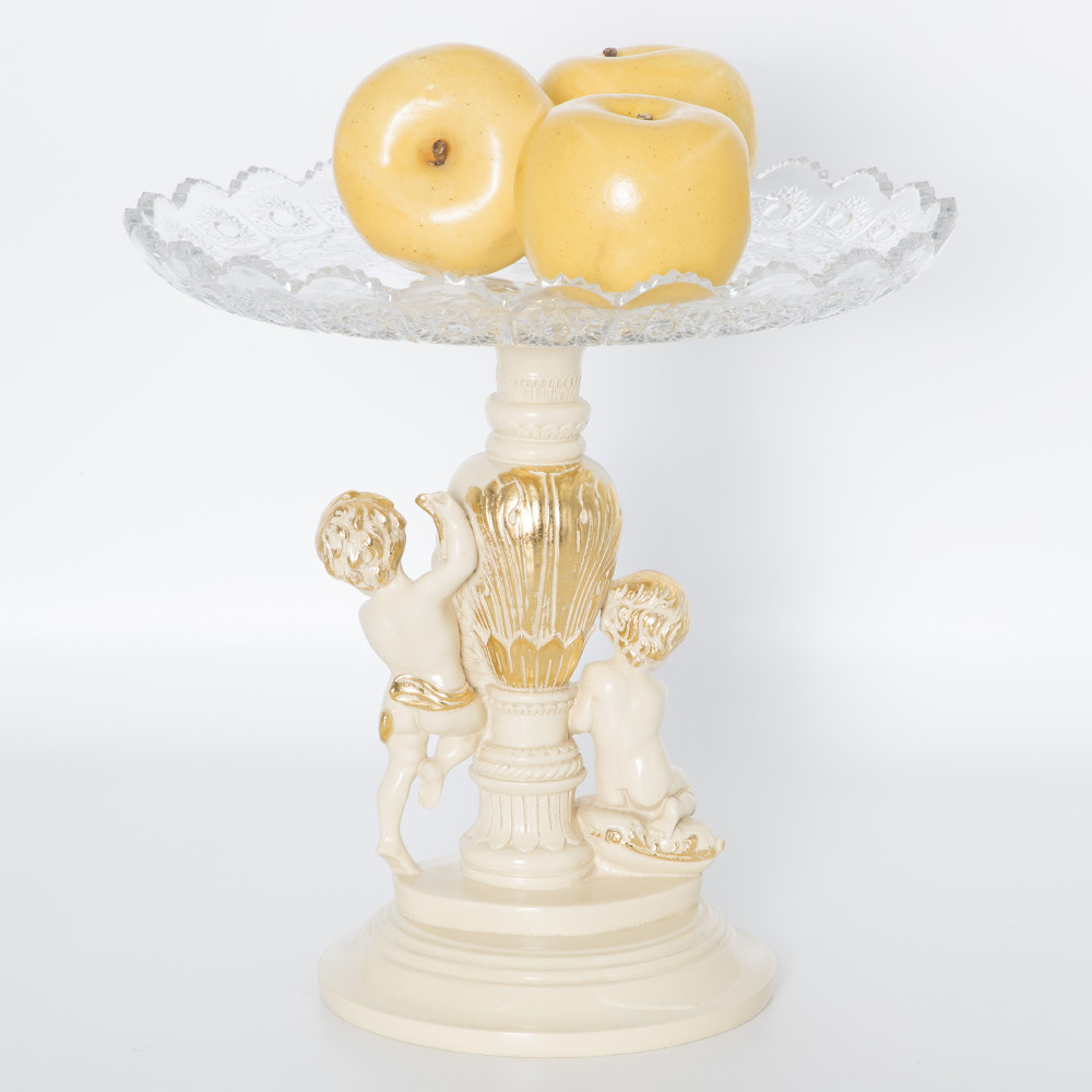 52093 BOGACHO Фруктовница-конфетница Путти - 7 Айвори мрамор / стекло  - Вид №2