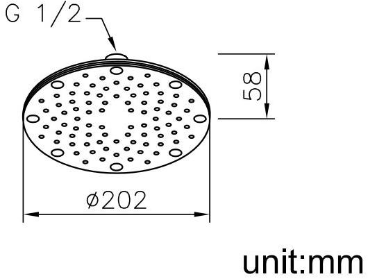 JUSTIME Регулируемая потолочная лейка душа из хромированной латуни Still one 6771-ac-80cp - Вид №1
