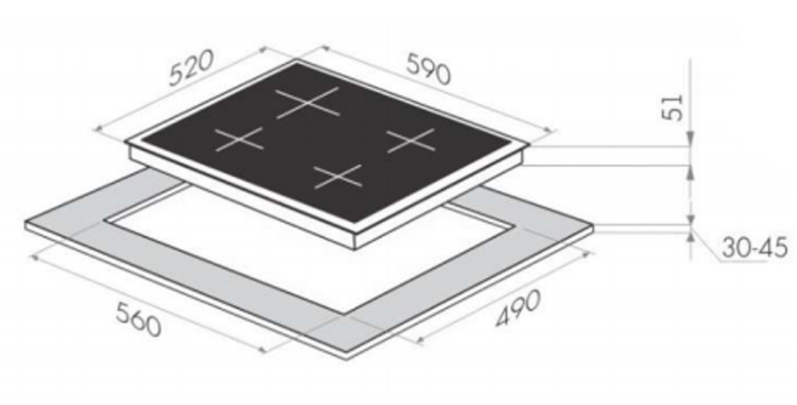 5332005 Газовая варочная поверхность HOMSair HGG641WH STDN-0027668 - Вид №6