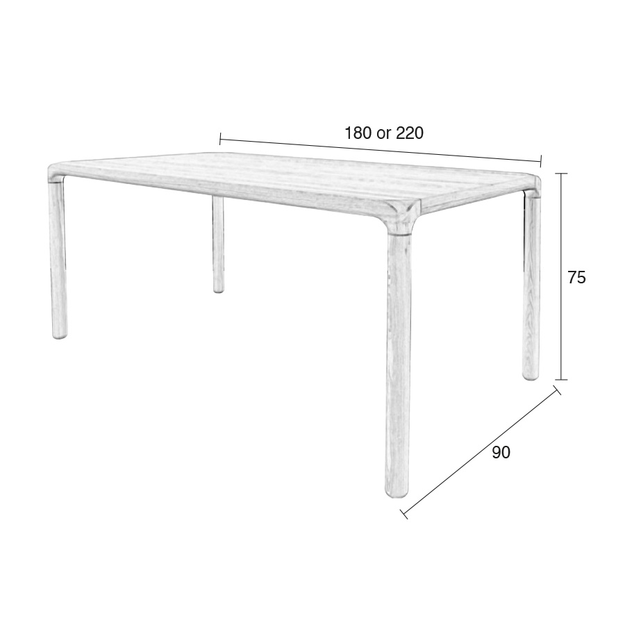 Стол Storm натуральный, 180х90 см Zuiver 2100065 - Вид №13
