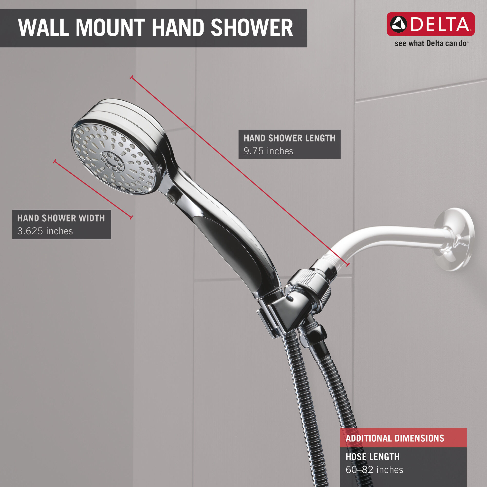 54424-BL-PK ActivTouch HS 2,5 галлона в минуту ShwrArmMt 9S Delta Faucet Universal Showering Матовый черный  - Вид №2