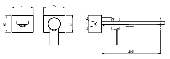 Настенный смеситель для раковины с ограничителем расхода Rubinetterie Frattini ARCH-00024283 - Вид №2