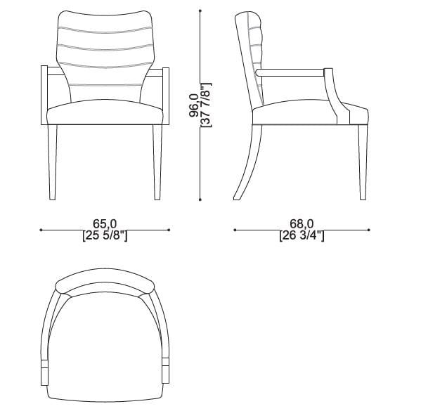 Тканевый стул с подлокотниками Sicis Лукреция ARCH-00125298 - Вид №2
