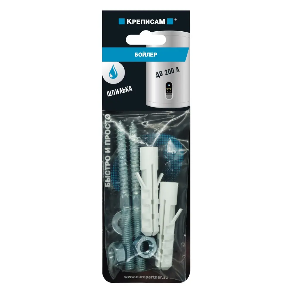 89376073 Набор для крепления бойлера Европартнер 14x70 мм нейлон сталь STLM-1446638  - Вид №3