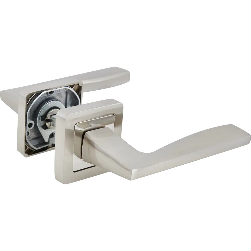 Дверные ручки Punto Rich без запирания цвет матовый никель/хром STLM-2082164