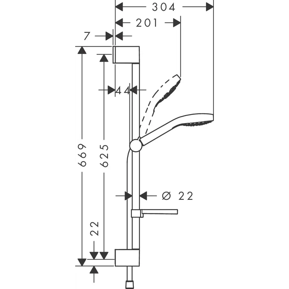 Душевая стойка Hansgrohe Croma Select E Vario 65 см 3 режима 82600623 STLM-2007138 Без серии - Вид №2