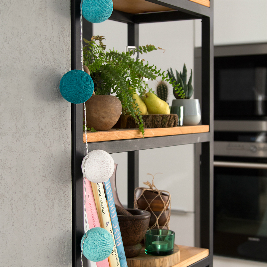 Гирлянда из хлопковых шариков от батареек на 20 лампочек, бирюзовые тона Lares&Penates 1714GB - Вид №2