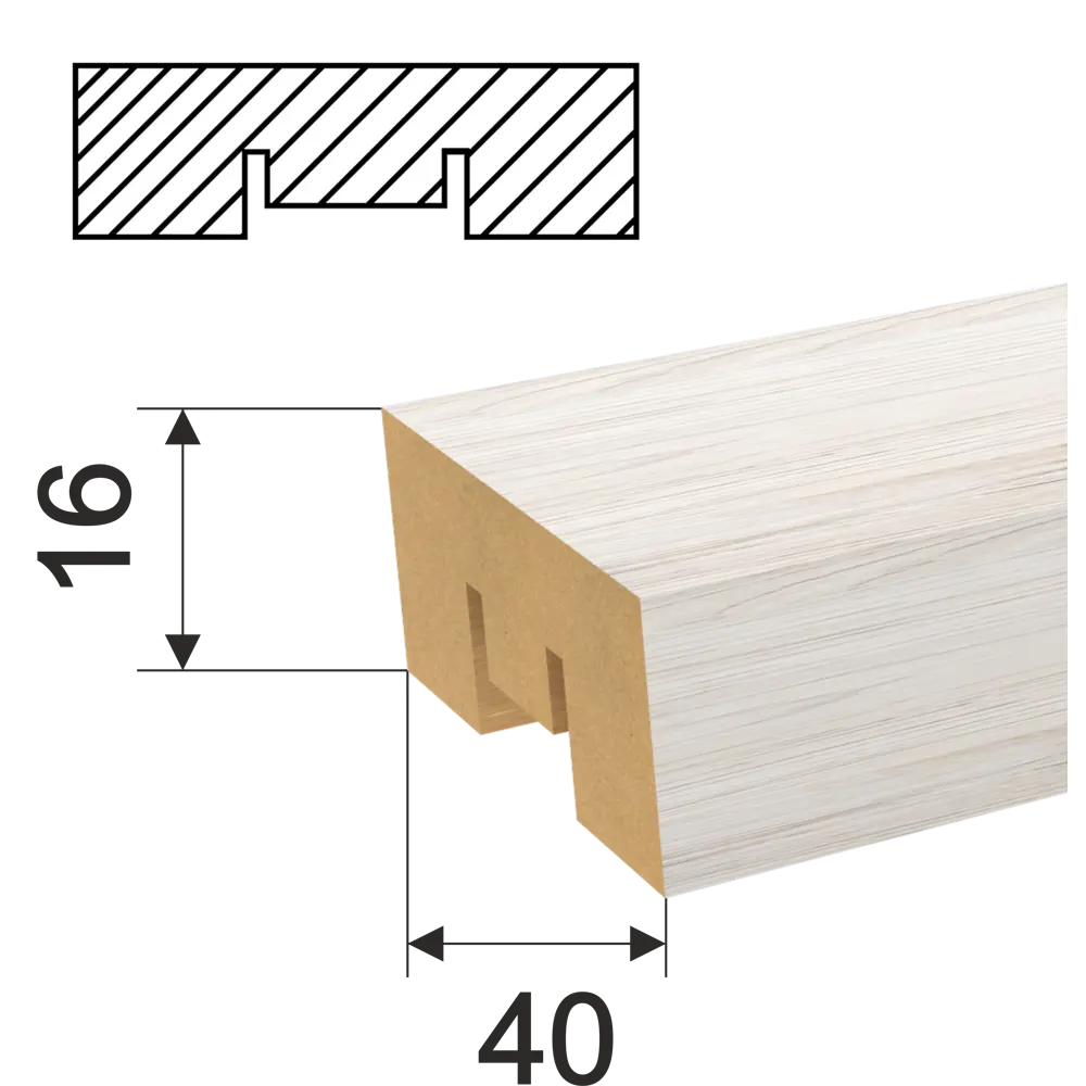 Santreyd Рейки МДФ Бриона 16×40×2700 мм - Дуб Санремо Белый 86033645 STLM-0066238 - Вид №1