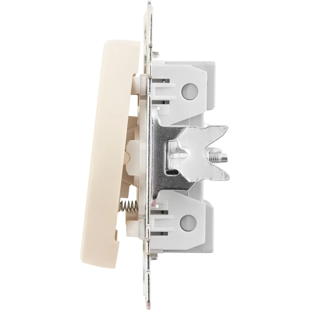 Выключатель встраиваемый Onekeyelectro 1 клавиша с самовозвратом цвет бежевый Florence STLM-2062164 - Вид №3