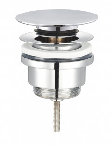123600 000 00  Слив для умывальника с переливом или без него, двустворчатый клапан, h. 110 мм, хром Valentin Хром