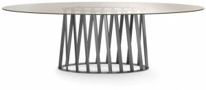 Pacini & Cappellini Овальный обеденный стол из закаленного стекла