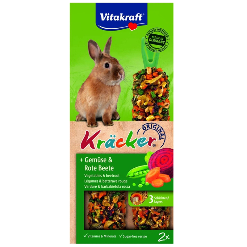 ПР0051930 Лакомство для кроликов Крекеры овощные 2шт/уп VITAKRAFT 