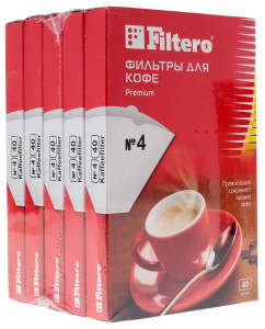 1105235 Одноразовые фильтры Filtero Premium №4 белый
