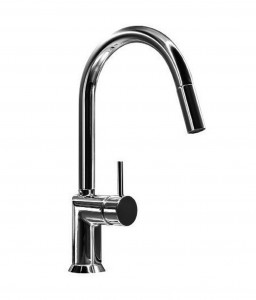 1852F  Смеситель для раковины на 1 отверстиевылет 18,5 см ручка поворотный излив Вытяжной ручной душ с 1 режимом работы ограничитель потока воды до 8 л/мин при 3 бар подводка без донного клапана Fantini Rubinetti ДЛЯ КУХНИ