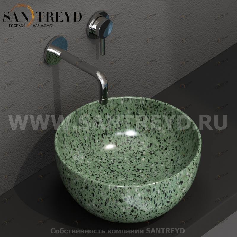 B6T30GV Накладная раковина на столешницу  круглая Ceramica Globo T-EDGE