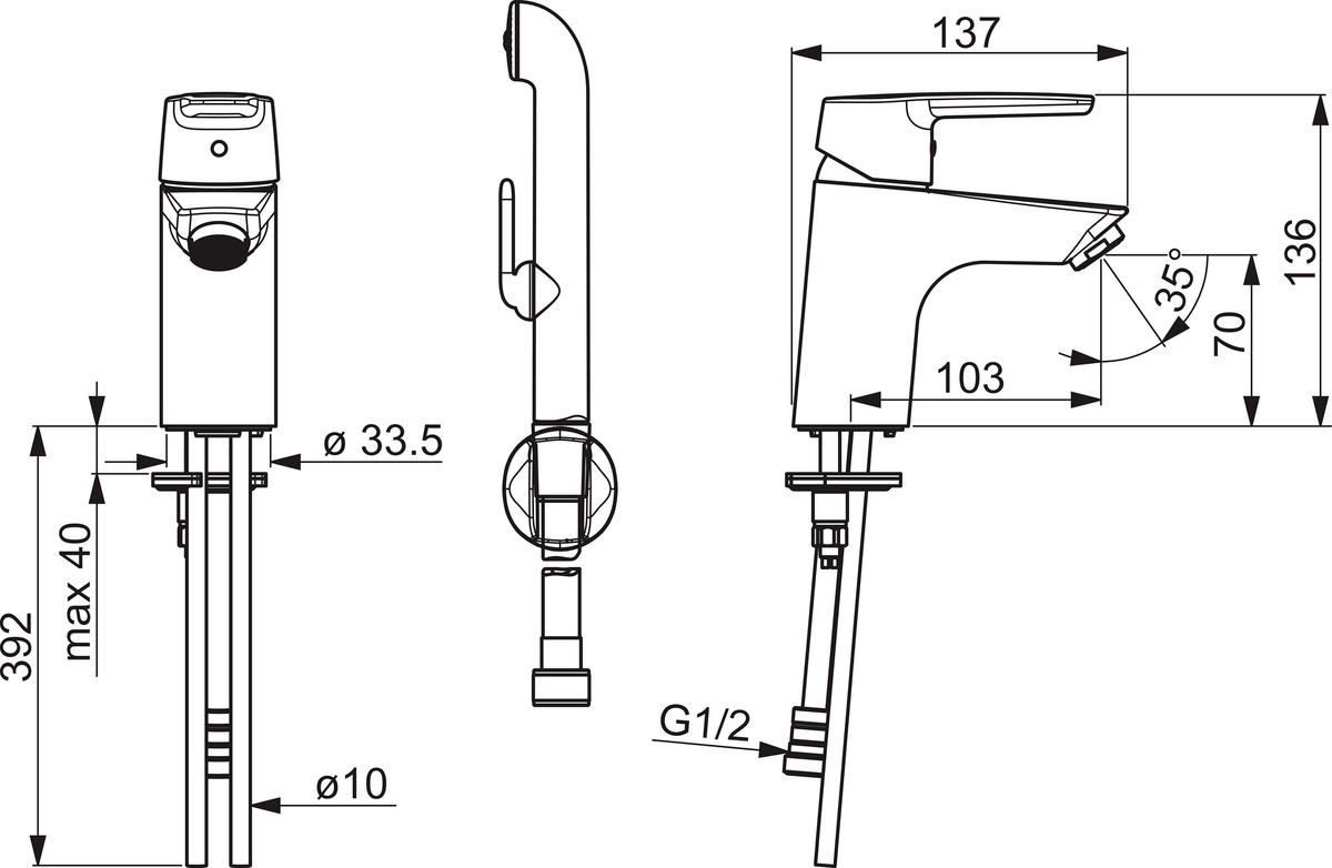 Oras 3912 Смеситель для умывальника 3912 Saga Хром  - Вид №1