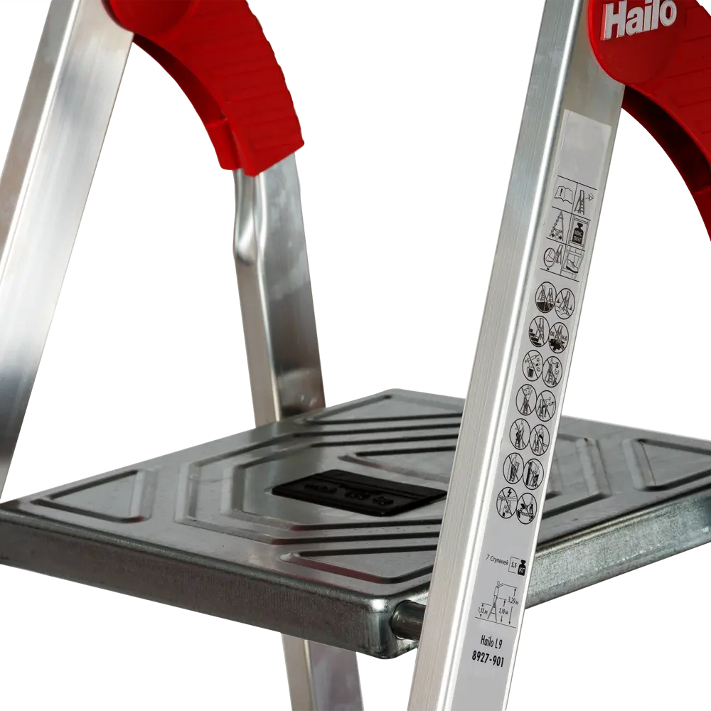 Стремянка алюминиевая Hailo 7 ступеней 8927-901, максимальная нагрузка 150 кг 82029474 STLM-2029796  - Вид №2