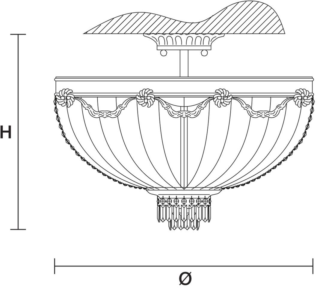 Masiero Потолочный светильник из металла с кристаллами Impero & deco sun-id-1364880 - Вид №2