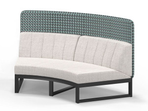 Модульный изогнутый садовый диван с высокой спинкой