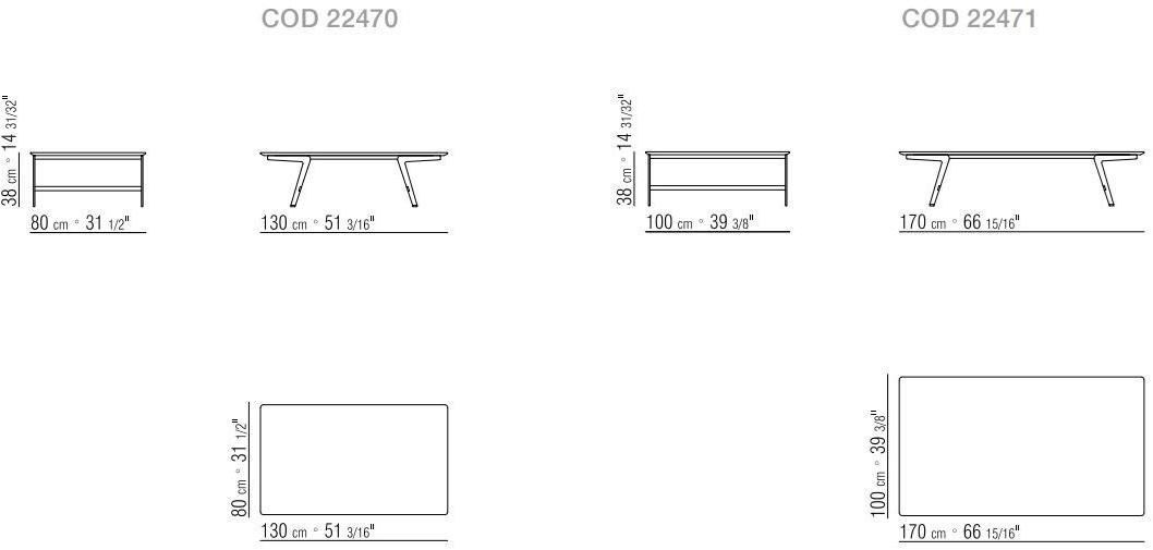 Flexform Прямоугольный журнальный столик из массива дерева Soffio sun-id-1476286 - Вид №2