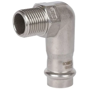 Угол переходной Rommer 1/2"x18 мм ВПр-НР нержавеющая сталь